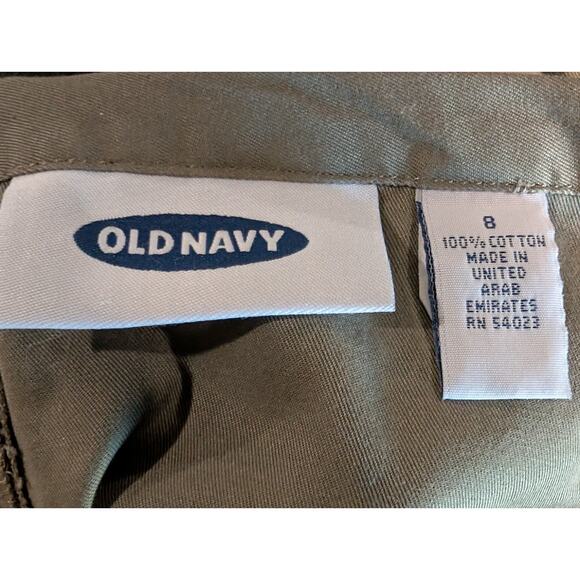 Old Navy Women's Size Medium Pencil Skirt Cotton blend Ruffle khaki Olive Green - Picture 6 of 11